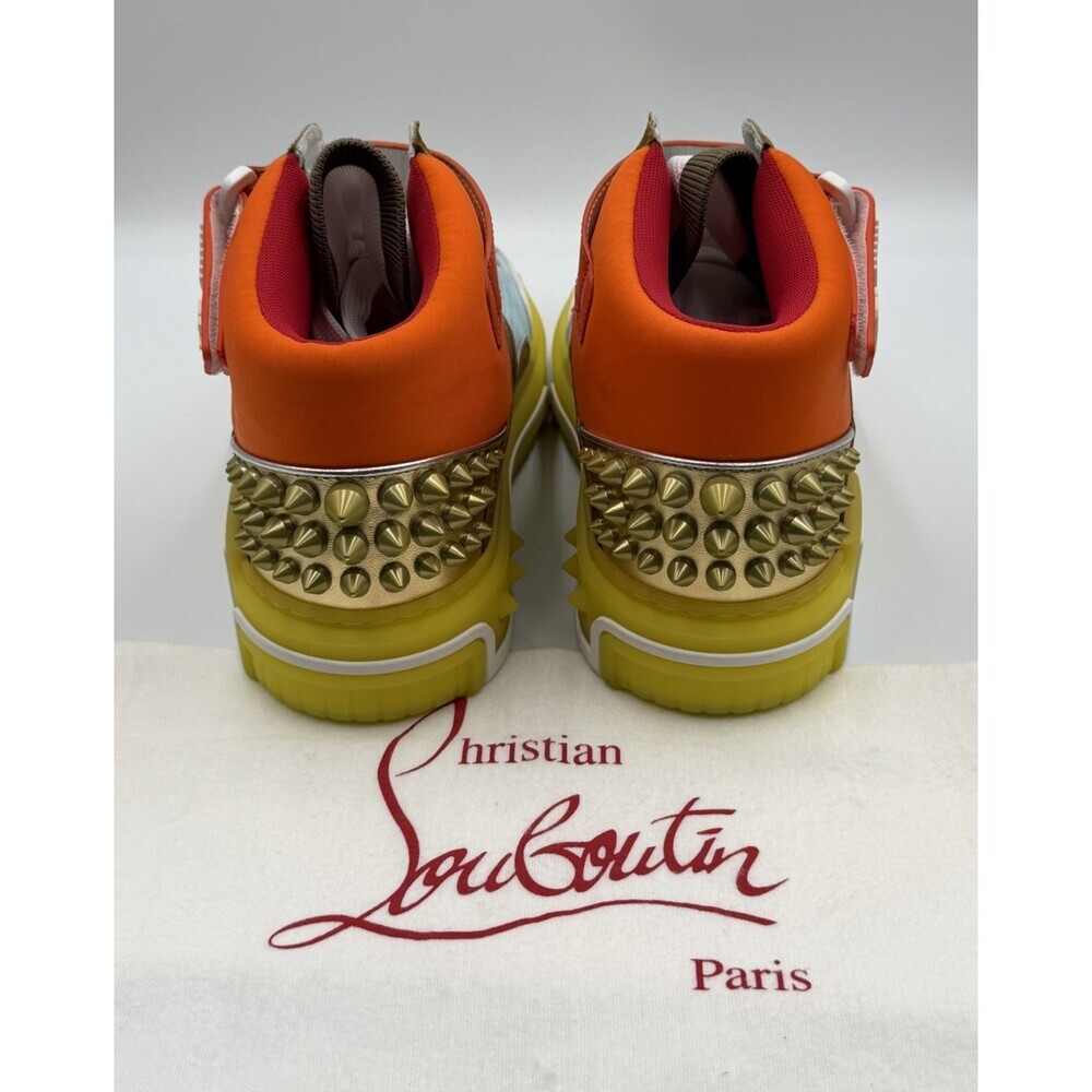 AUTHENTIC Christian Louboutin High Top Sneakers Red Sole Spikes Size 43 EU 10 US - Picture 6 of 10
